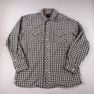 5.11 Tactical Snap Button Up Blue Grey Green Plaid Men’s Shirt In Size Large